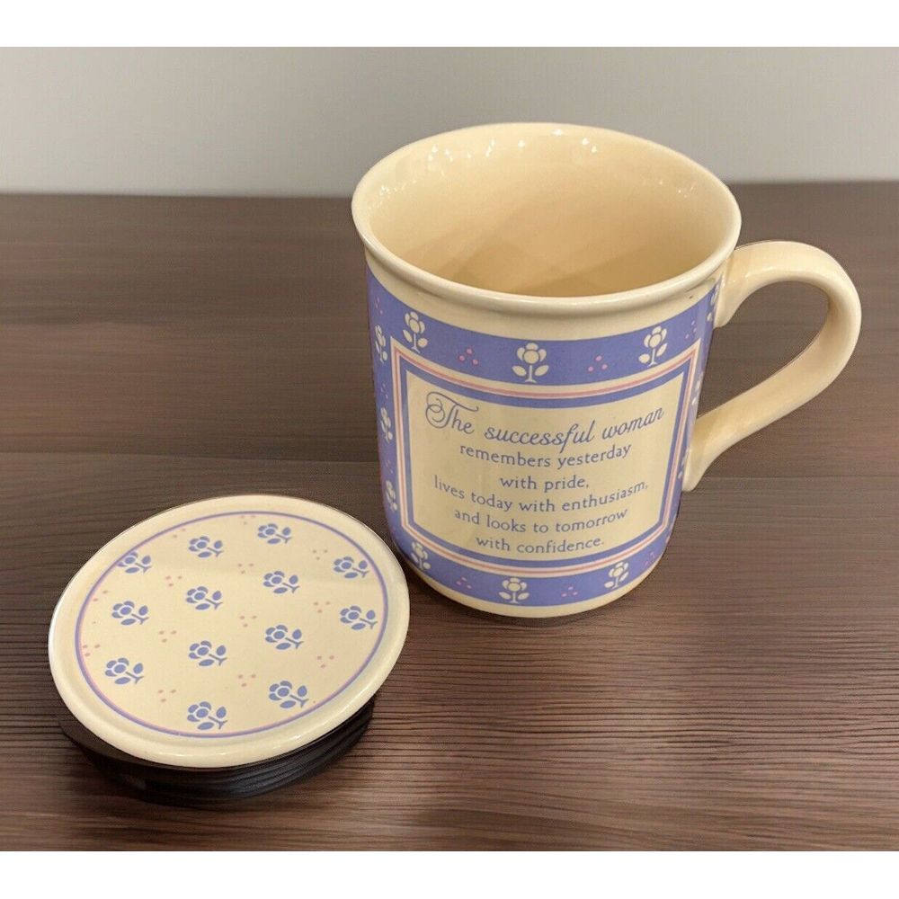 Vintage Hallmark Mug Mates Ceramic Coffee Tea Mug W/Lid Successful Woman Gift - Picture 3 of 5
